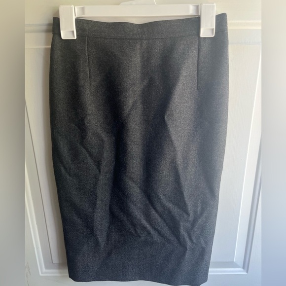 Valentino Miss V Vintage 90s Classic Grey Lana Wool Knit Pencil Skirt Sz 42/US 8 - Picture 1 of 5